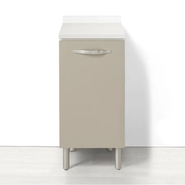 Base per cucina componibile da 40 cm con 1 anta linea MAKA, realizzata in legno 100% MADE IN ITALY, colore Tortora, Apertura DX