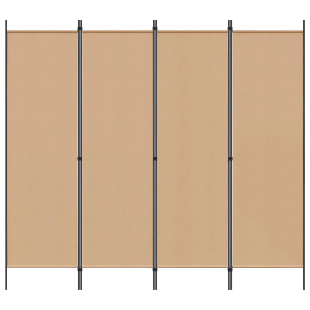 Paravento a 4 Pannelli Beige 200 x 180 cm Tessuto 42039194