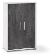 Armadietto Multiuso 2 Ante 71x110x41 cm Ossido Bianco/Ossido Nero