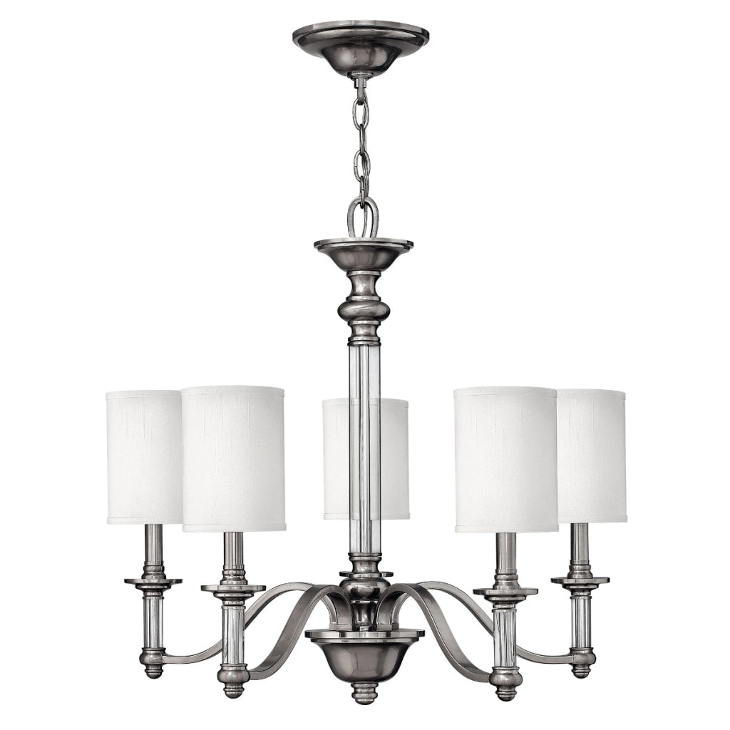 Lampadario nichel spazzolato Sussex 5xE14 40W Hinkley
