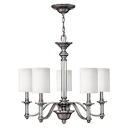 Lampadario nichel spazzolato Sussex 5xE14 40W Hinkley