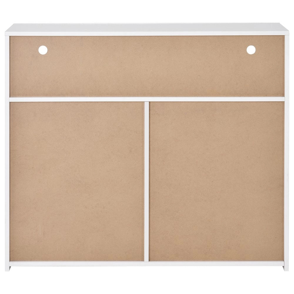 Mobile TV Credenza con LED ¨C MINIMAL ¨C Bianco Lucido, Legno, Soggiorno