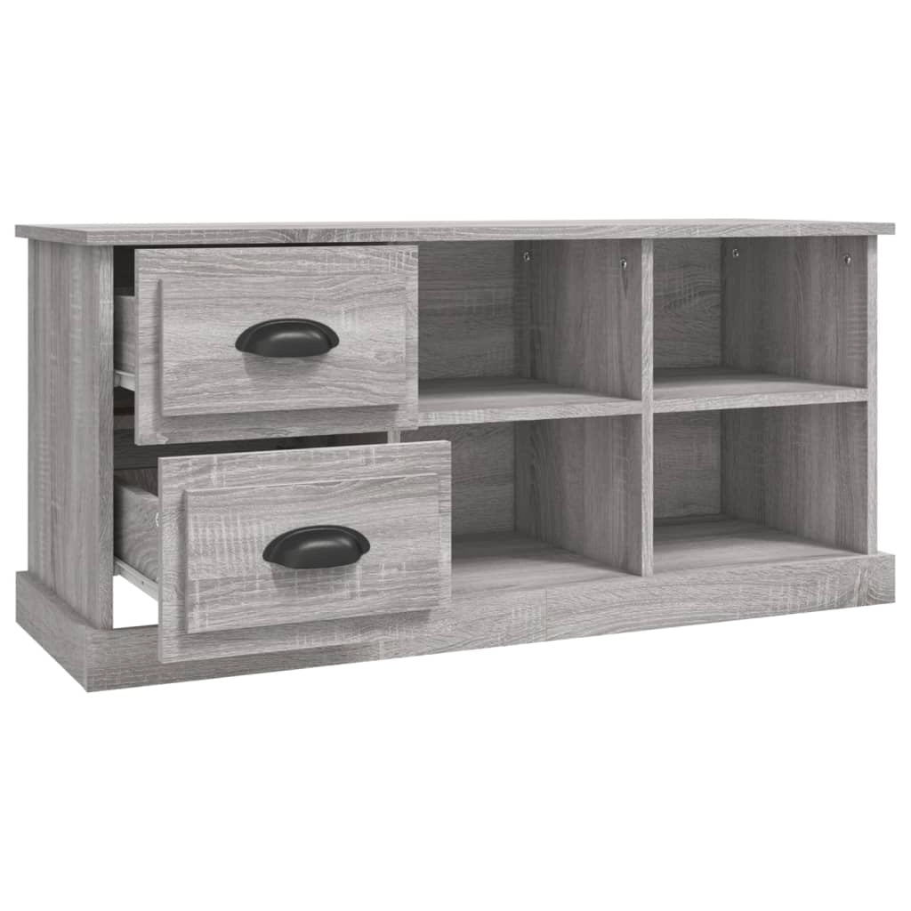 Mobile TV multimediale mensola TV credenza TV sala da pranzo soggiorno camera da letto Sonoma 102 x 35,5 x 47,5 cm legno ingegnerizzato grigio 02_0028356