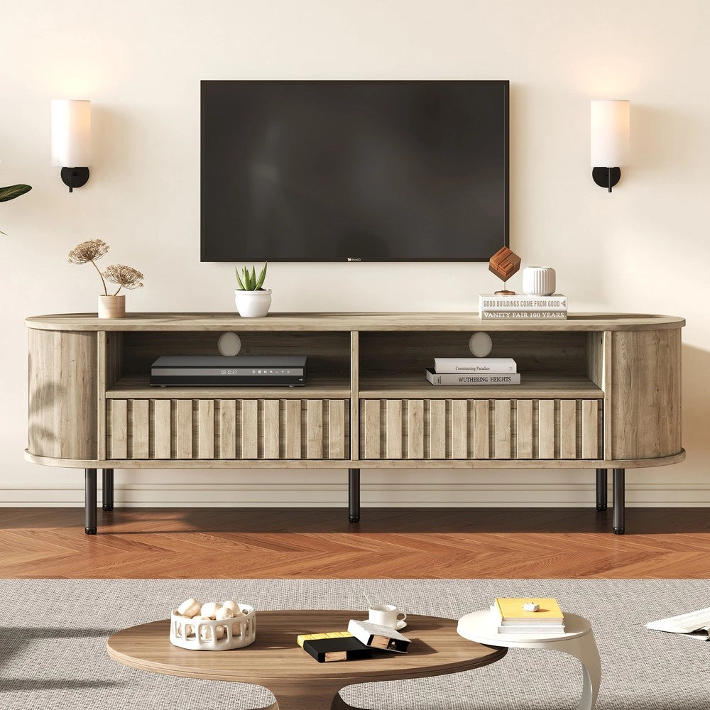 Mobile TV Lowboard ¨C Xylo ¨C Legno Naturale, MDF, 2 Ante 2 Cassetti, 160x40x48 cm