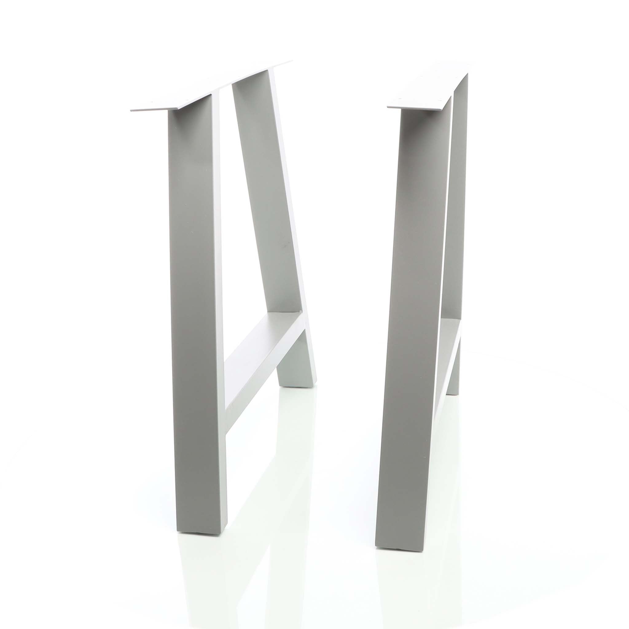 Set 2 gambe per tavolo a forma di A 70x72 cm stile industriale grigio