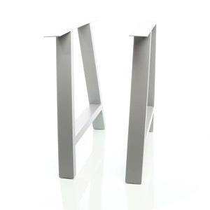Set 2 gambe per tavolo a forma di A 70x72 cm stile industriale grigio