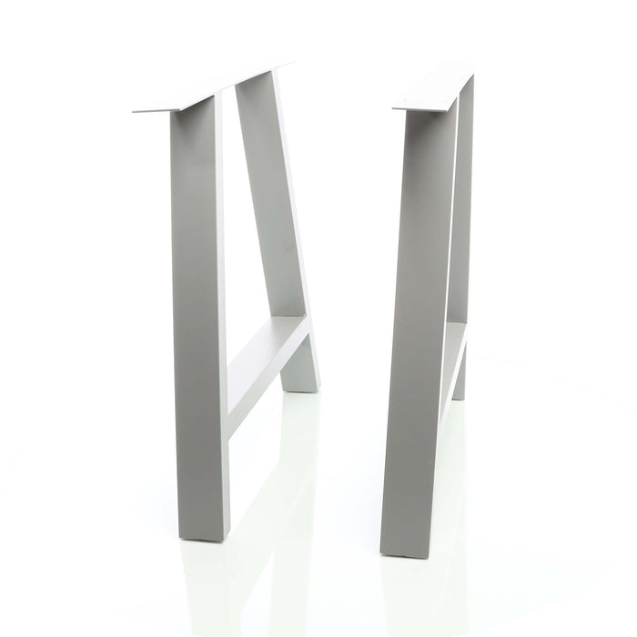 Set 2 gambe per tavolo a forma di A 70x72 cm stile industriale grigio
