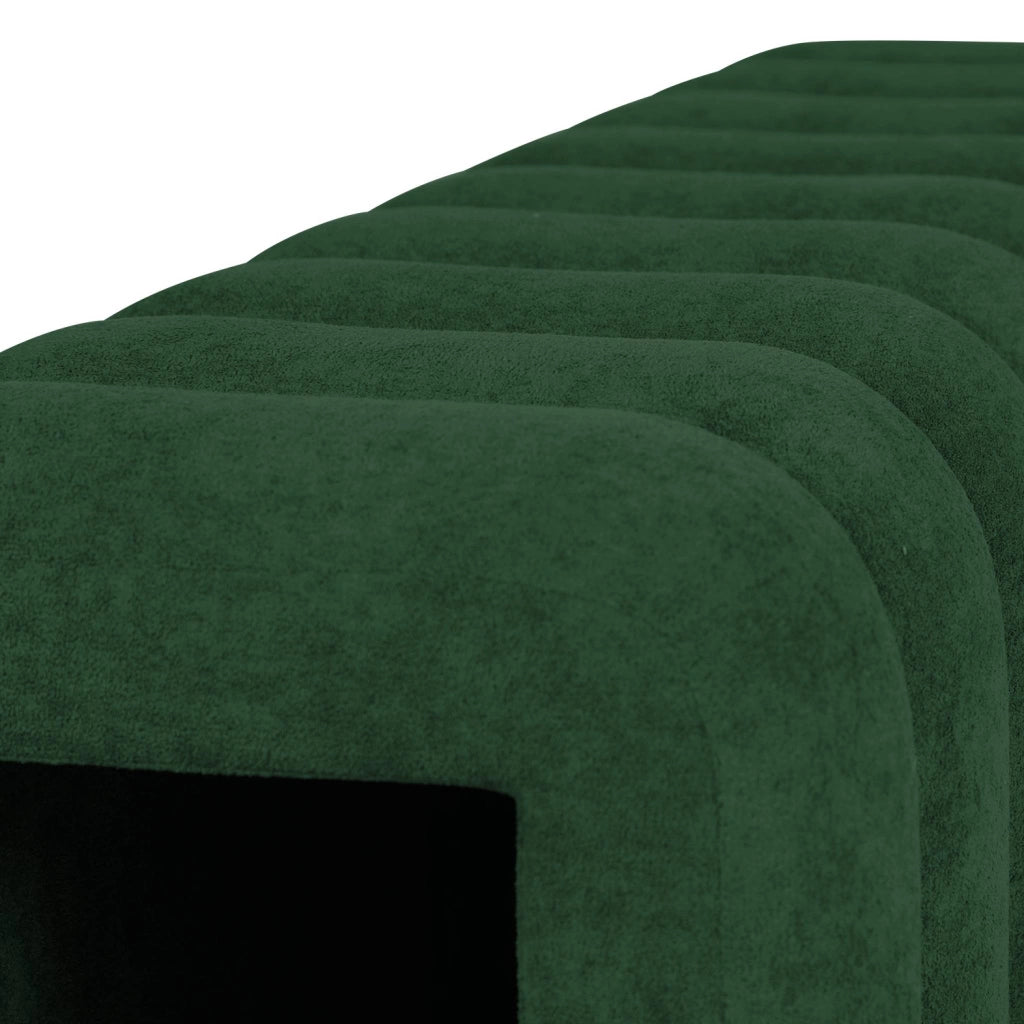 Panca, fine letto contemporaneo tessuto, verde scuro