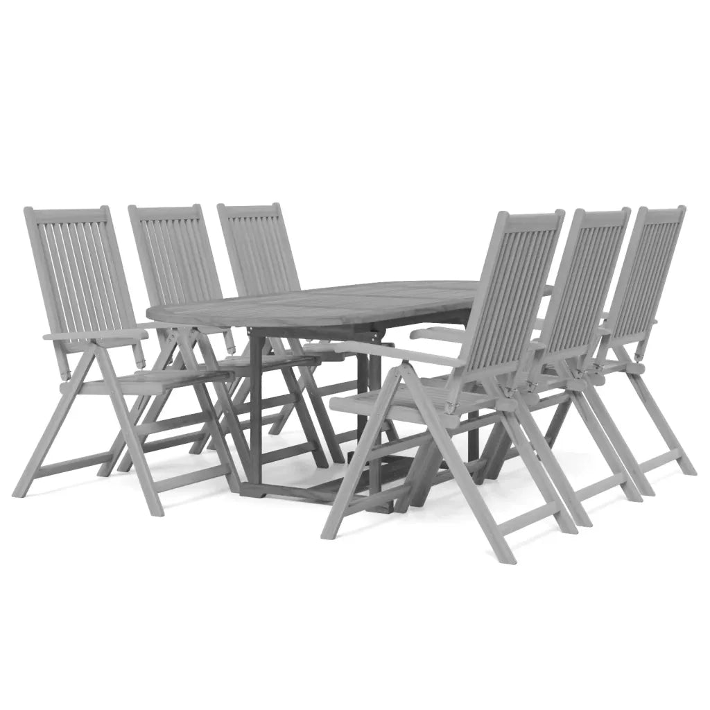 Set da Pranzo per Giardino 7 pz in Legno Massello di Acacia 3079649