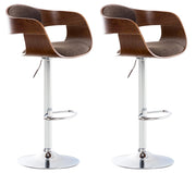 Set 2 sgabelli cucina Kingston in tessuto Noce/marrone