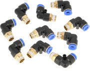 Adattatore di connessione rapida angolare pneumatico 8 mm - vano G1/4 - set per tubi - attrezzatura per aria compressa.