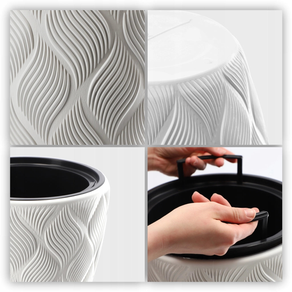 Vaso da fiori KADAX con inserto 42 cm, copertura per vaso da fiori in plastica alta