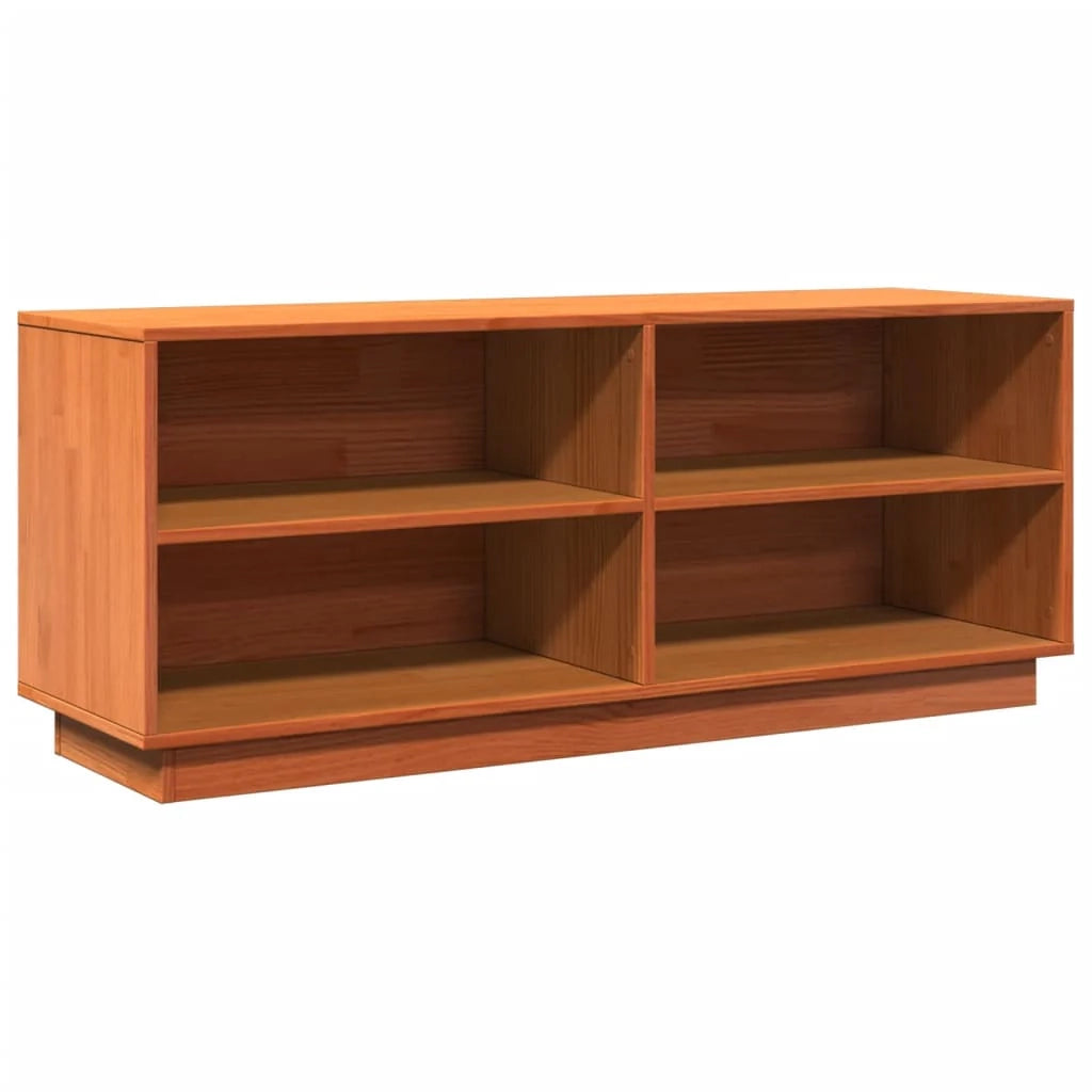 Scarpiera mobile contenitore per scarpe mobile per ingresso/corridoio/soggiorno finitura a cera 110 x 34 x 45 cm legno massello di pino marrone 02_0021743