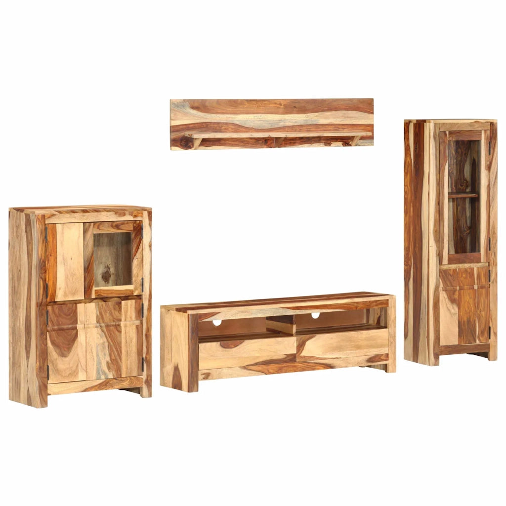 Set di Unità TV con cassetto Montaggio a parete Marrone legno 286380