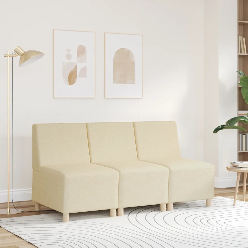 Divano Sedia senza Braccioli Crema 55 cm in Tessuto