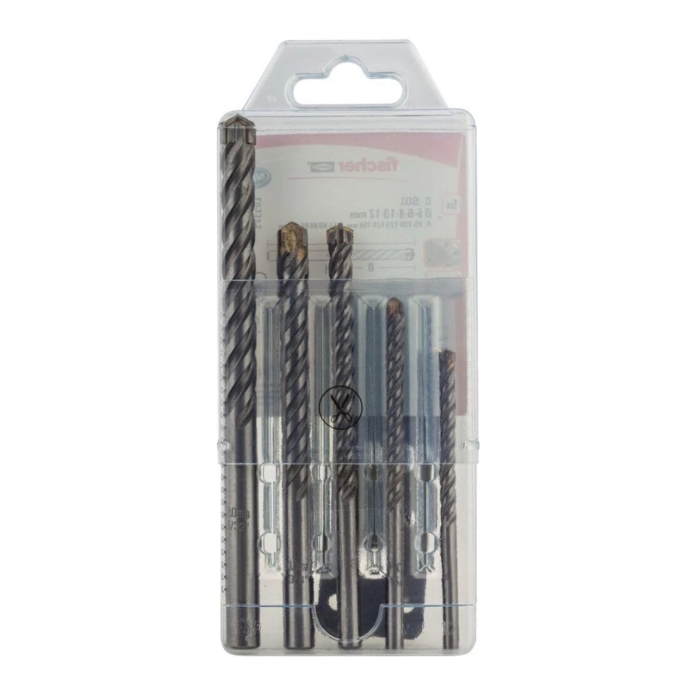 Fischer kit 5 punte trapano d-sdx a quattro taglienti 5-12 mm per muro