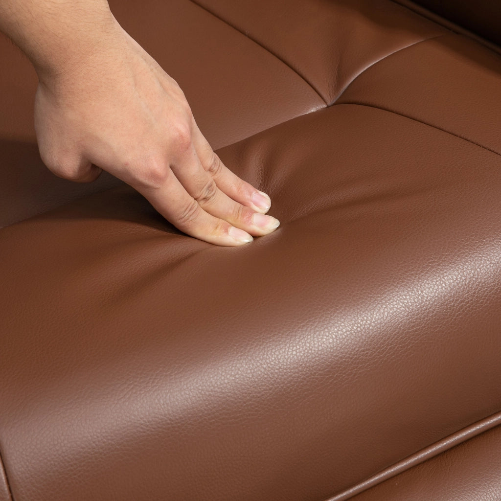 Poltrona Relax Reclinabile Girevole con Poggiapiedi ¨C Zephmum ¨C Marrone Tessuto