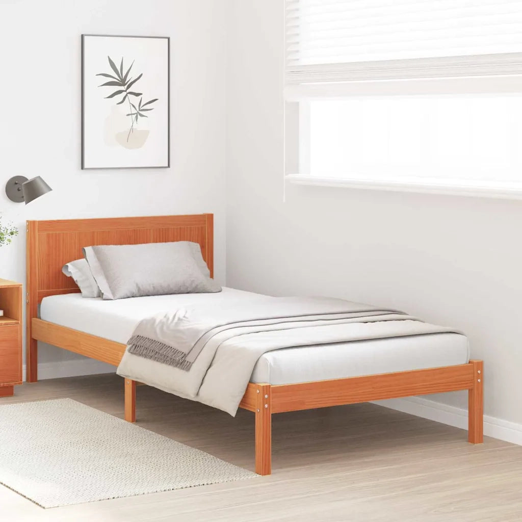 Struttura del letto Marrone 90 x 200 cm Legno massello di pino 872208