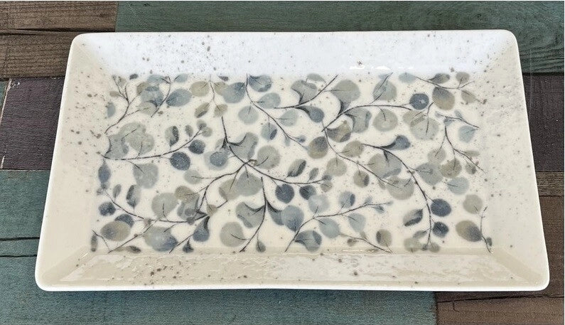 Piatto Vassoio Rettangolare in Porcellana Amelie Kimi 29 x 17,5 cm Saturnia