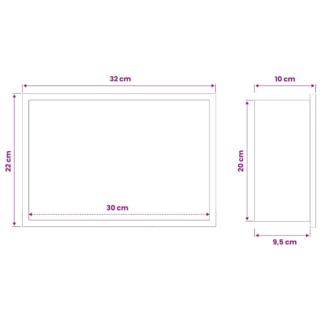 Nicchia per doccia Bianco 30 x 20 x 9,5 cm Acciaio inossidabile CFW7395244