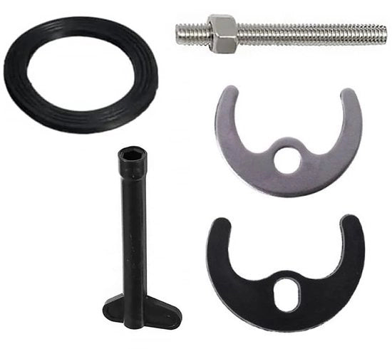 Impianto di fissaggio del rubinetto in acciaio inossidabile - Set di montaggio del pomello della cucina - Set di fissaggio a doppio foro - Blocco antiscivolo - Viti in acciaio inossidabile a testa di rame - Set di montaggio del rubinetto