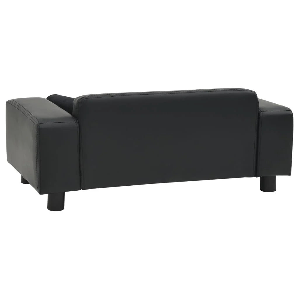 Divano per cani nero 81 cm in peluche e sintetico nero 02_0000208