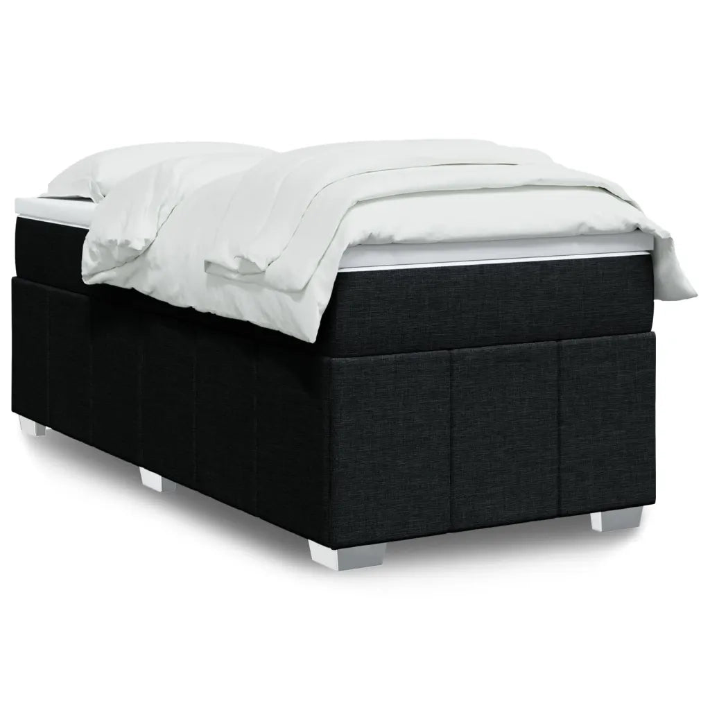Giroletto a Molle con Materasso Nero 90x190 cm in Tessuto