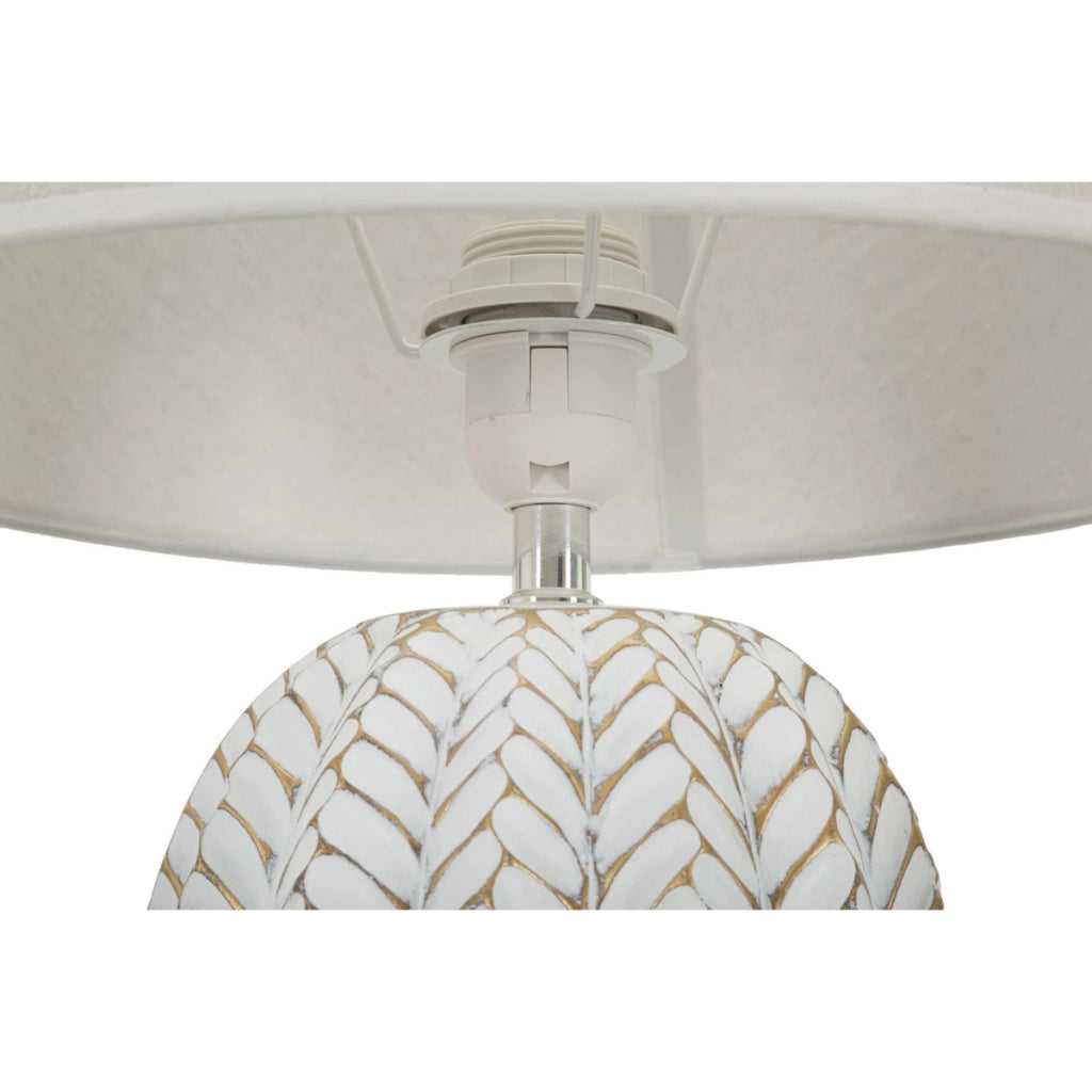 Lampada da Tavolo MF161, Bianco, Poliresina, 35x35x65 cm, Seven Design