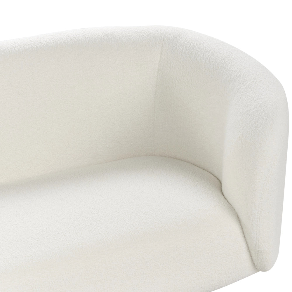 Divano 2 posti in tessuto bouclè bianco e nero con gambe nere stile glamour retrò soggiorno