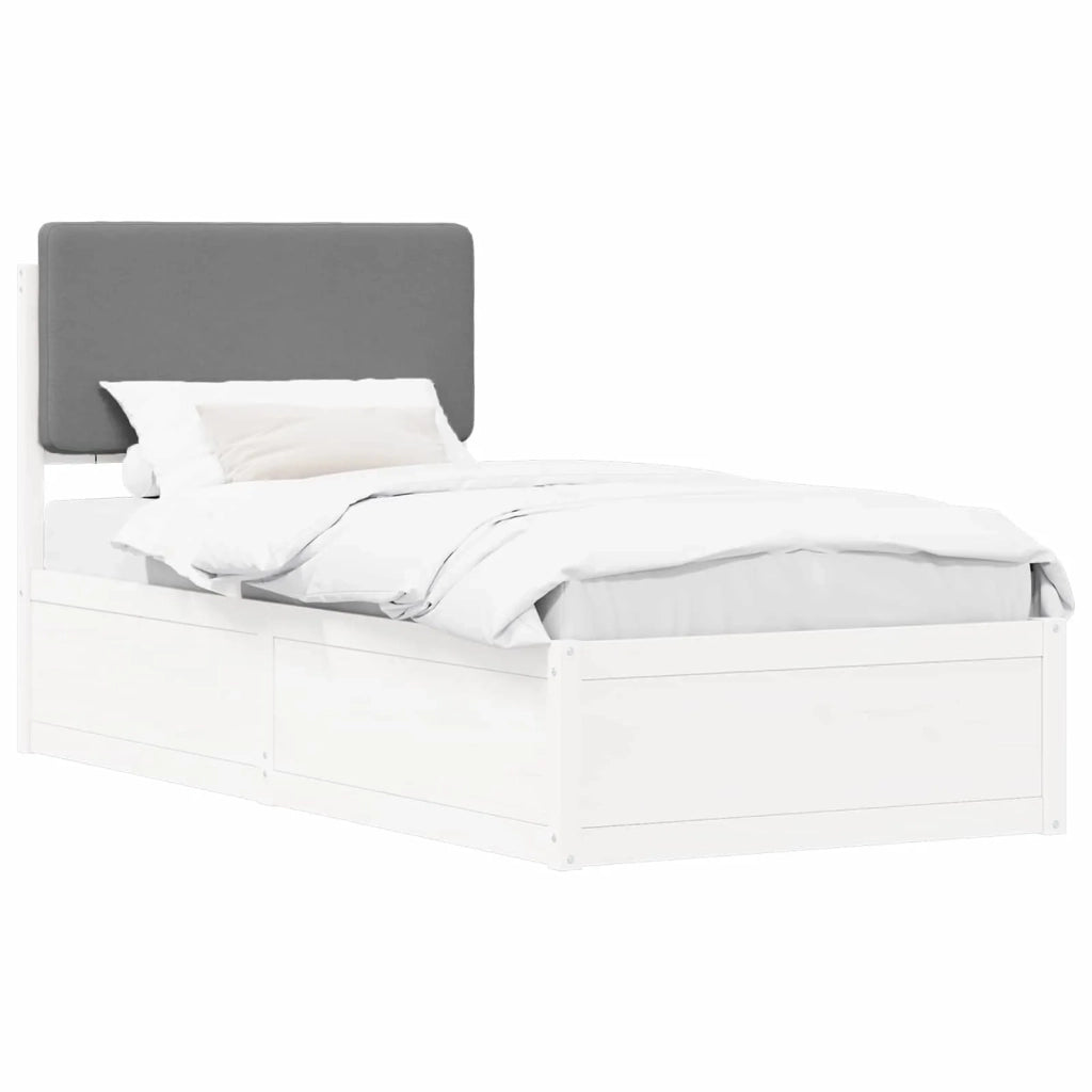 Letto con Testiera Rivestita Grigio chiaro 100 x 200 cm 877653