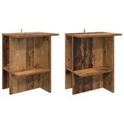 2 pz Tavolino da salotto | Tavolino da caff¨¨ | Tavolino da Soggiorno Legno antico 40 x 30 x 49 cm