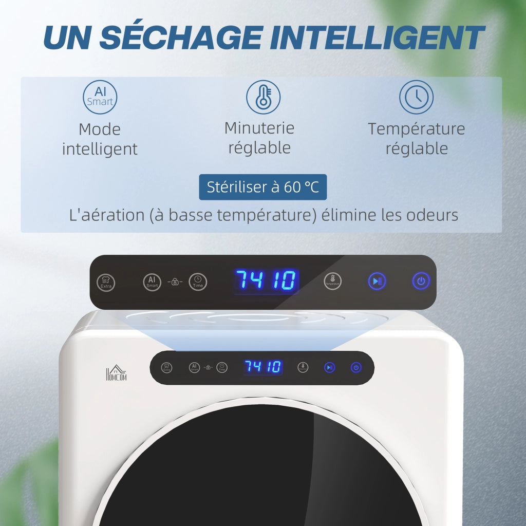 Asciugatrice a evacuazione ¨C zephmum ¨C Bianco Acciaio Inox 1000W 3kg