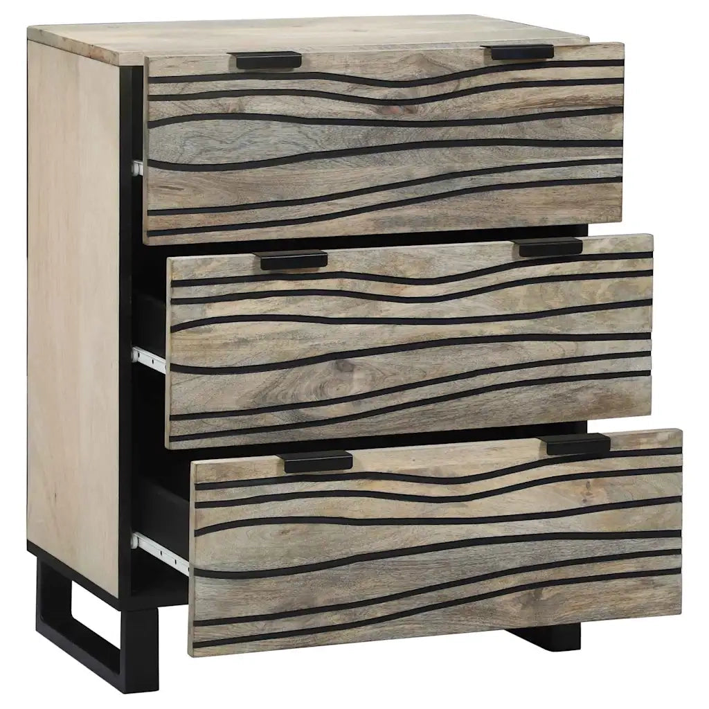 Credenza-Buffet-Armadio da cucina Bianco 60 x 33.5 x 75 cm Legno massello di mango 855830