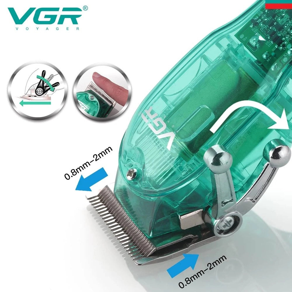 Trade Shop - Tagliacapelli Professionale Uomo Senza Fili Ricaricabile Usb Leva Conica Vgr V-660 -