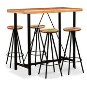 Set da Bar 5 pz in Legno Massello di Acacia e di Recupero