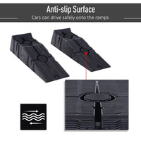 Set 2 Rampe per Auto Max 5 Tonnellate 91x30x21 cm in Plastica Neri