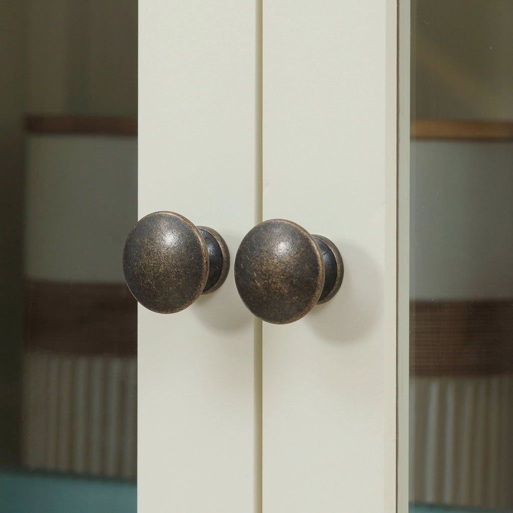 Mobile Dispensa a 5 Livelli con Cassetto Centrale 76x40x182,5 cm  in MDF e Truciolato Bianco Crema