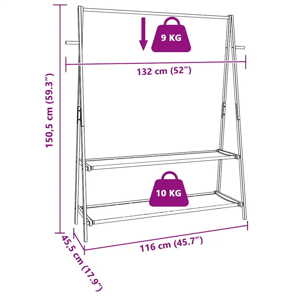 Appendiabiti con Ripiani 132x45,5x150,5 cm in Bamb¨´ CFW1270252