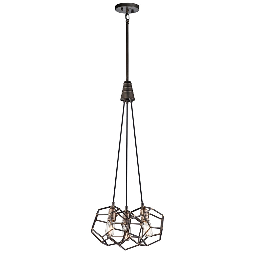 Lampadario industriale Rocklyn Kichler acciaio 3xE27