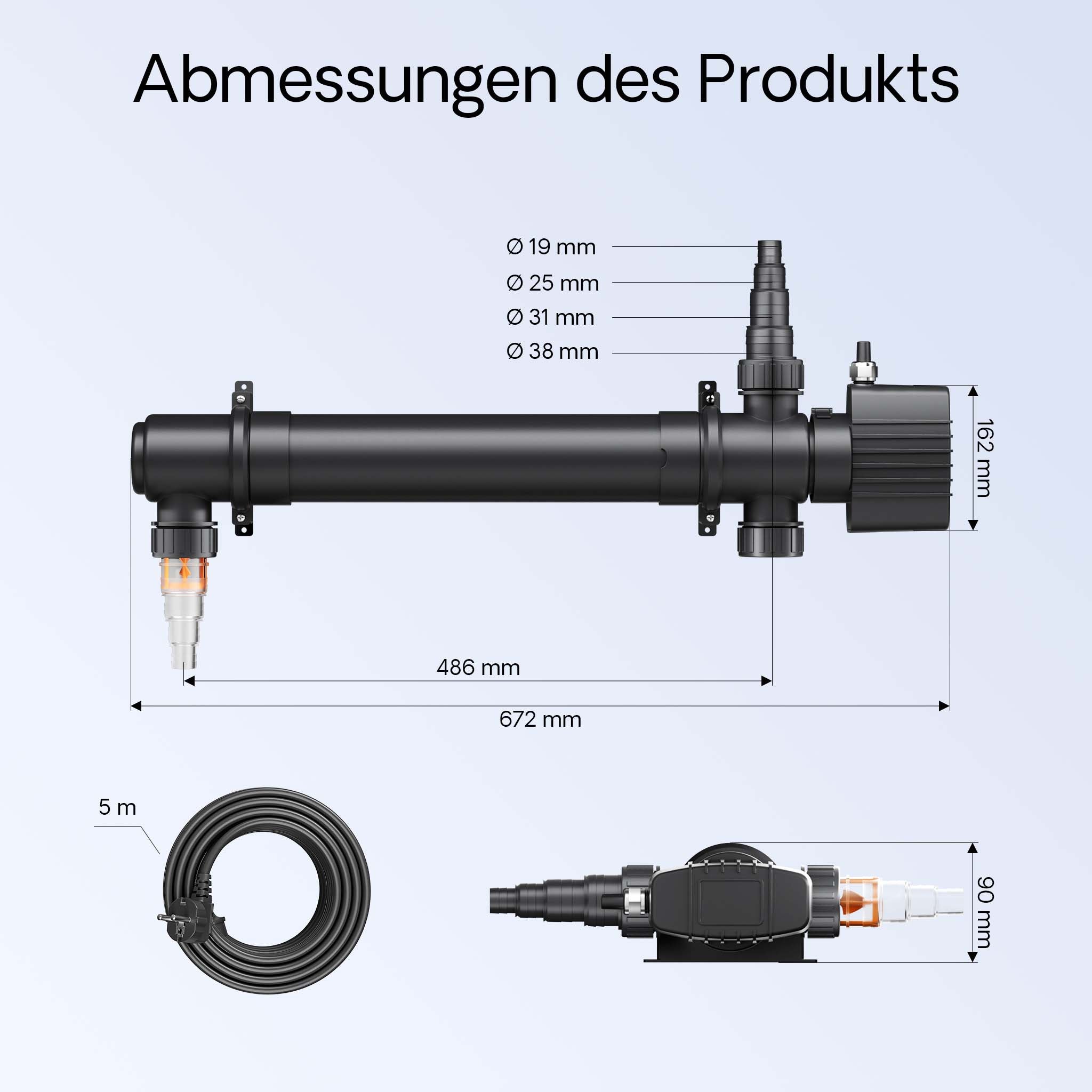 CUV-155 Chiarificatore UVC per laghetti Sterilizzatore 55W
