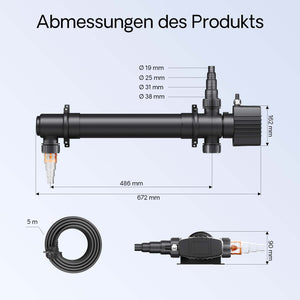CUV-155 Chiarificatore UVC per laghetti Sterilizzatore 55W
