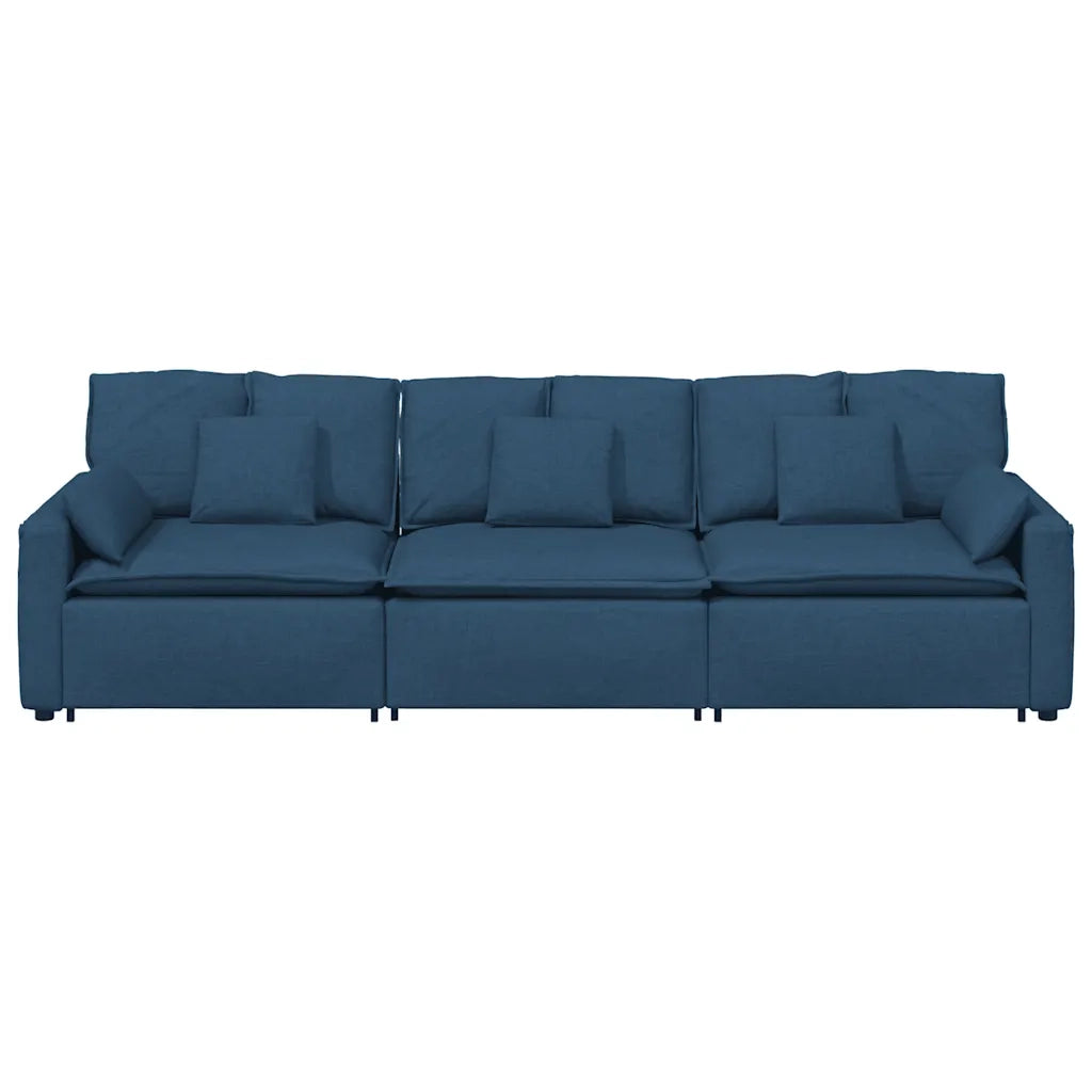 vidaXL Divano Modulare con Cuscini Blu