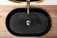 Lavabo Da Appoggio In Ceramica Rea Nadia Stone Black Matt