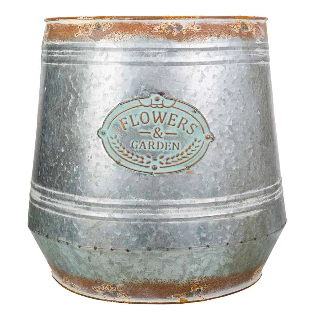 Vaso da fiori in metallo argentato 30xp26x31h t:30