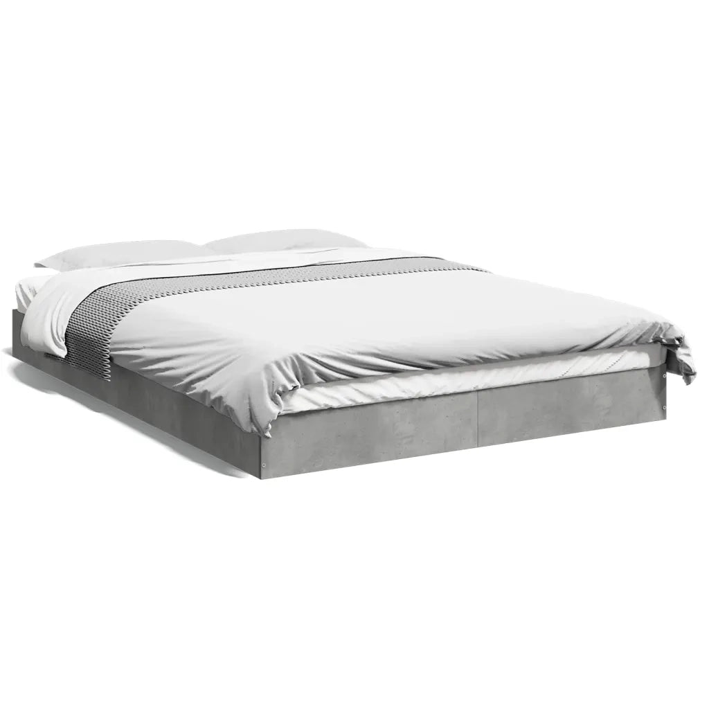 Giroletto-Struttura Letto Grigio Cemento 140x200 cm in Legno Multistrato 234236