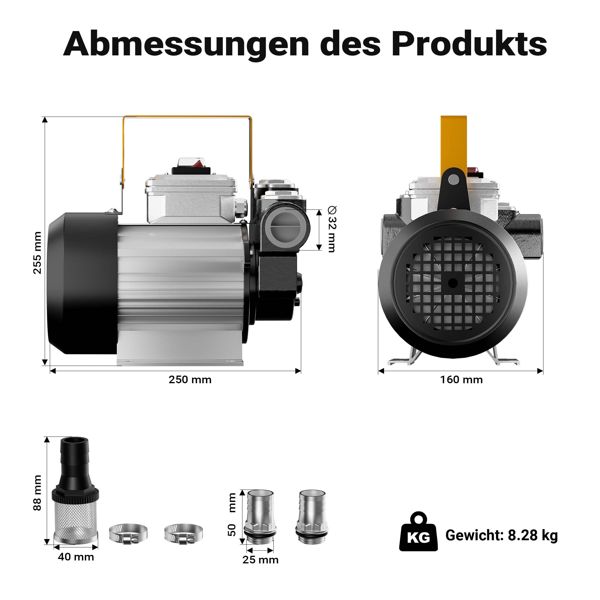 WilTec pompa autoadescante per trasferimento diesel gasolio 20 – 60 l/min 230 V 550 W