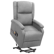 Poltrona Alzapersona Massaggi Reclinabile Grigio Chiaro Tessuto cod mxl 31661