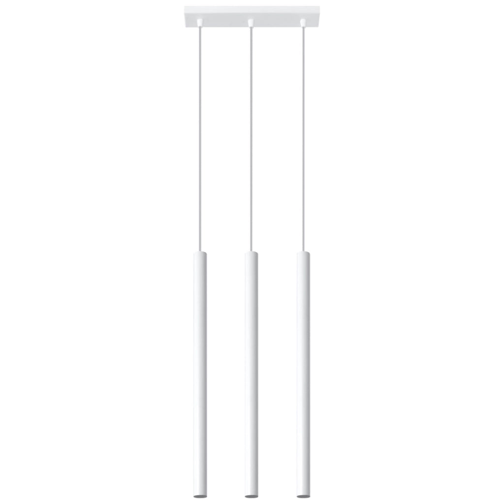 Lampada a sospensione Pastello verde oceano 3x G9 LED 8W acciaio bianco 30x5x90cm