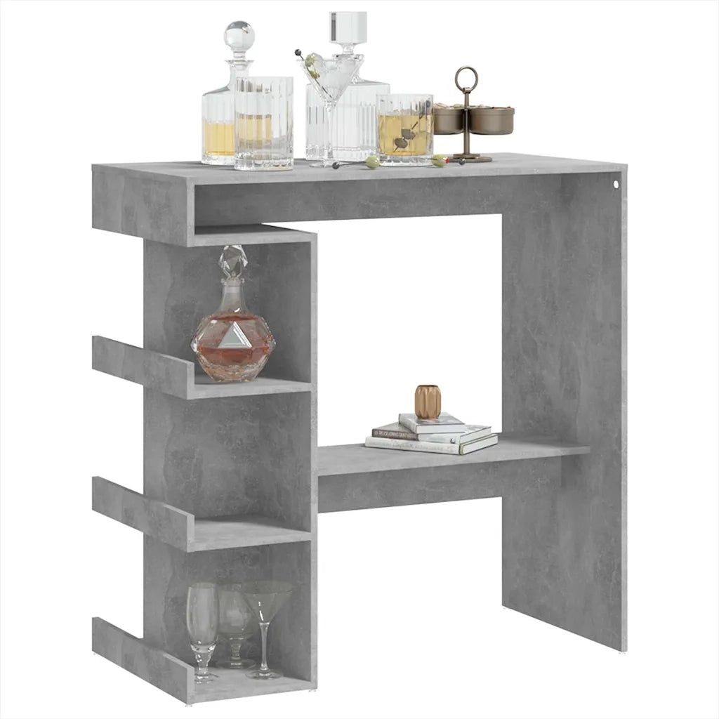 Tavolo Bar con Ripiani Grigio Cemento 100x50x101,5cm Truciolato 809453