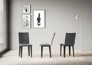 Sedia 40/44x42x86 cm Armida gambe Antracite in Similpelle Grigio